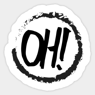 Circle OH (Black Logo) Sticker